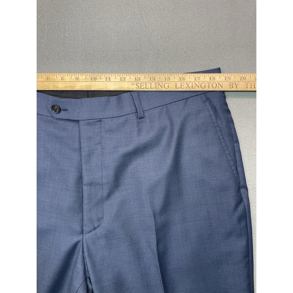 Jos A Bank Mens Traveler Suit 46R 40x27 Navy Blue Tailored Fit Wool 2 Piece Hymn - Picture 12 of 16